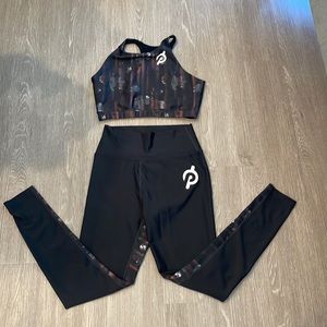 Peloton leggings and high neck sports bra